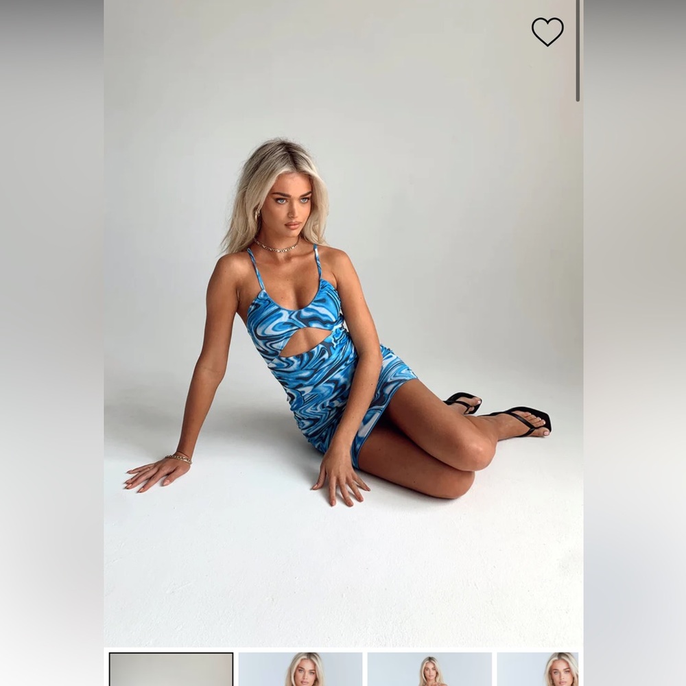 Princess Polly Ocean Mini Dress Blue